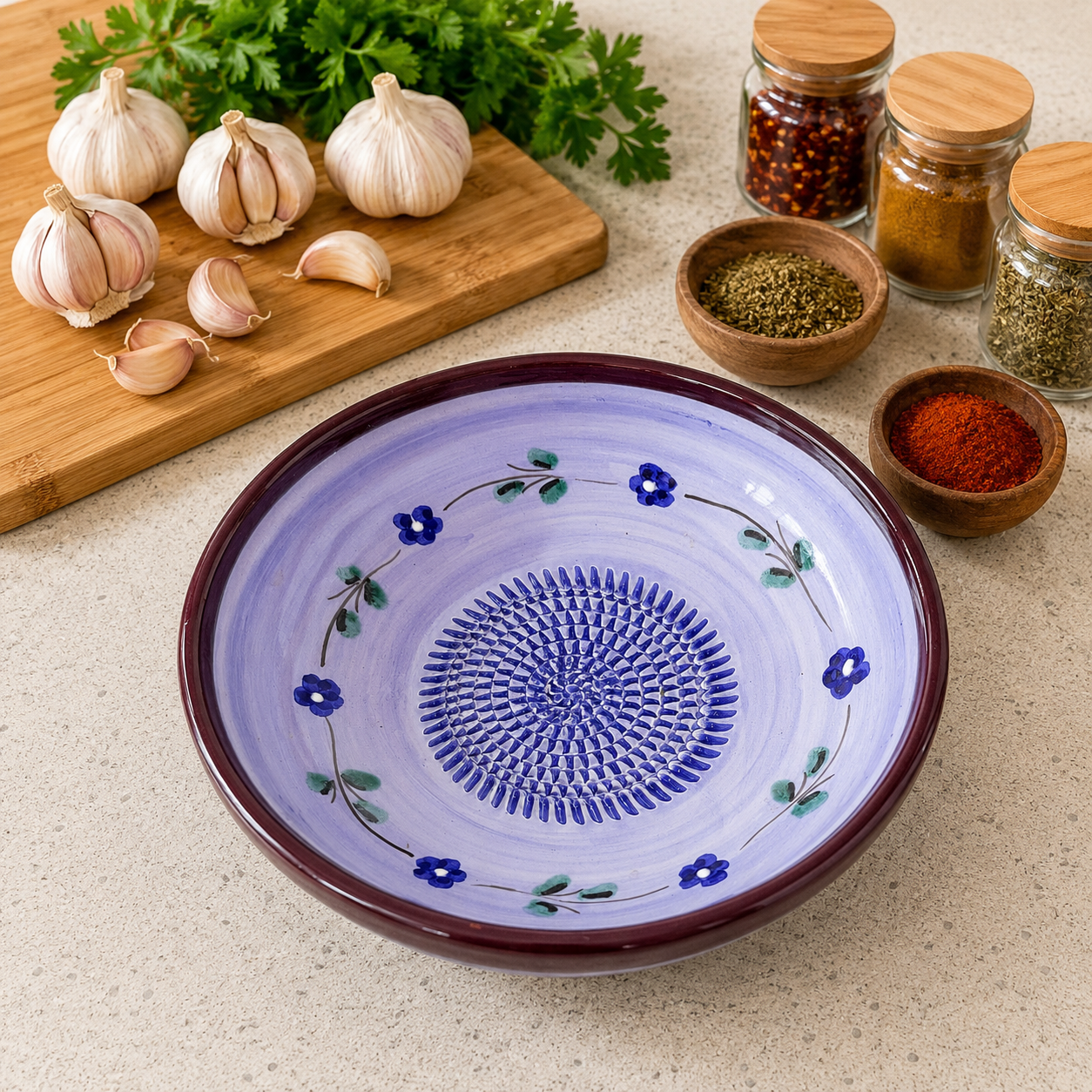 Salad dressing and marinade grater bowls